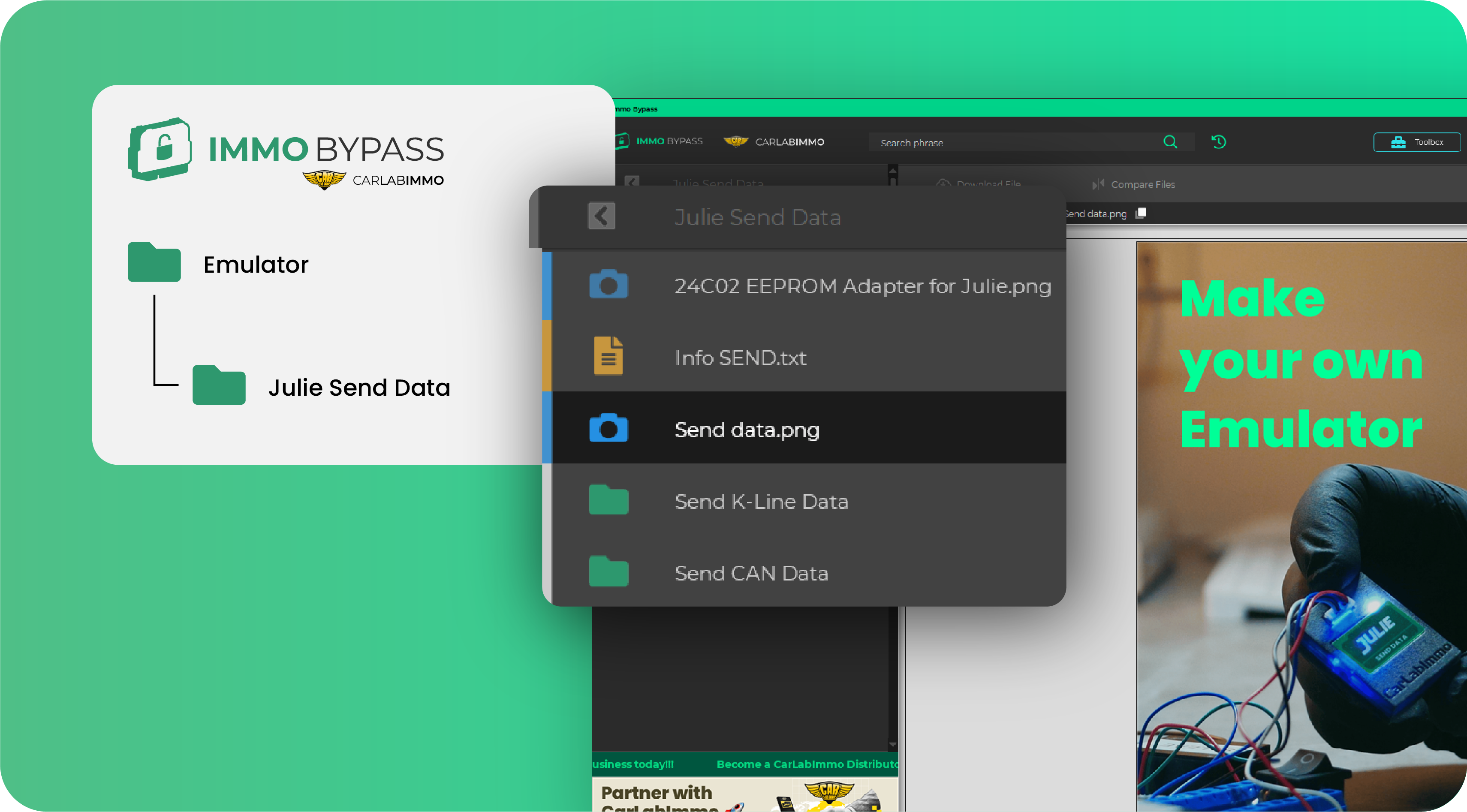 Julie™ SEND DATA manual in Immo Bypass
